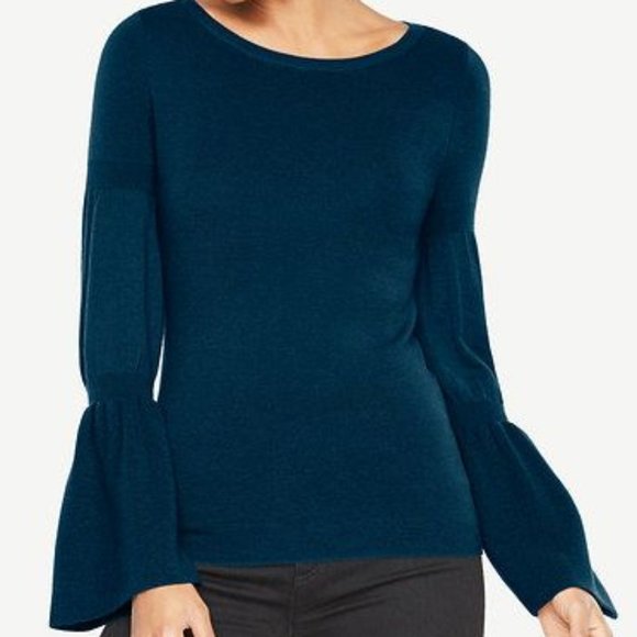 NWT-XSP-Ann Taylor Extrafine Merino Wool Flare Sleeve Sweater